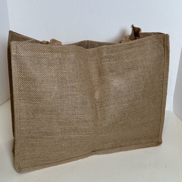NWOT Jute Multi-purpose Natural Tan Tote Bag with Inside Zipper Pocket - Picture 6 of 8